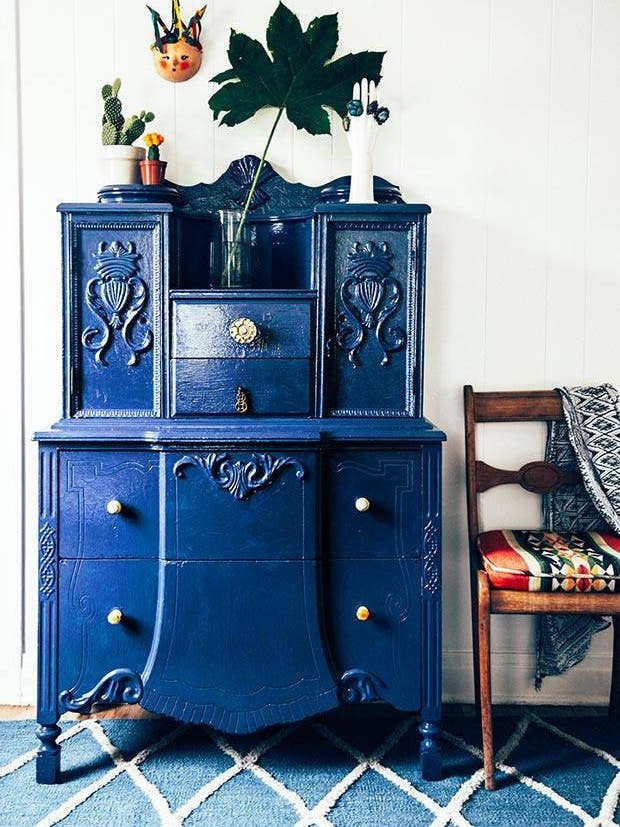 How To Paint Your Furniture Blue Entryway