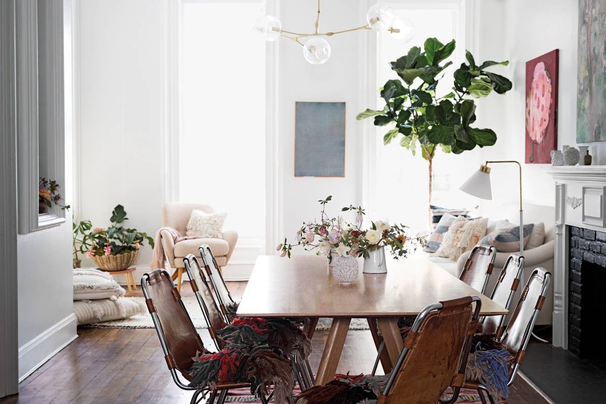 Brown and White Dining room