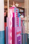 Cafe Henri NYC Pink Neon Art Installation