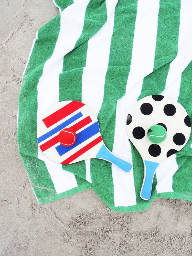 diy backyard games paddles on beach towel