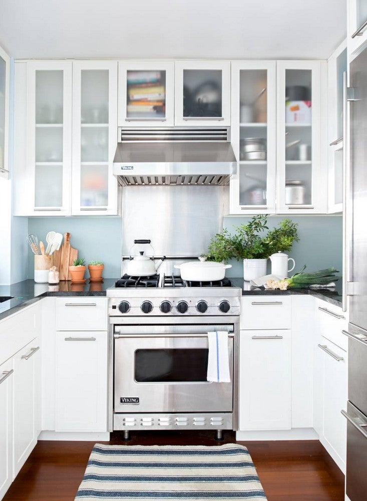 Moving In With Your Boyfriend Blue and White Kitchen