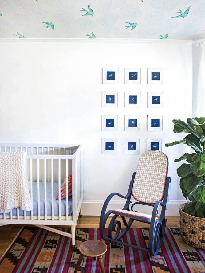 Jenny Komenda's Outdoor Fabric Recommendations Blue and White Nursery