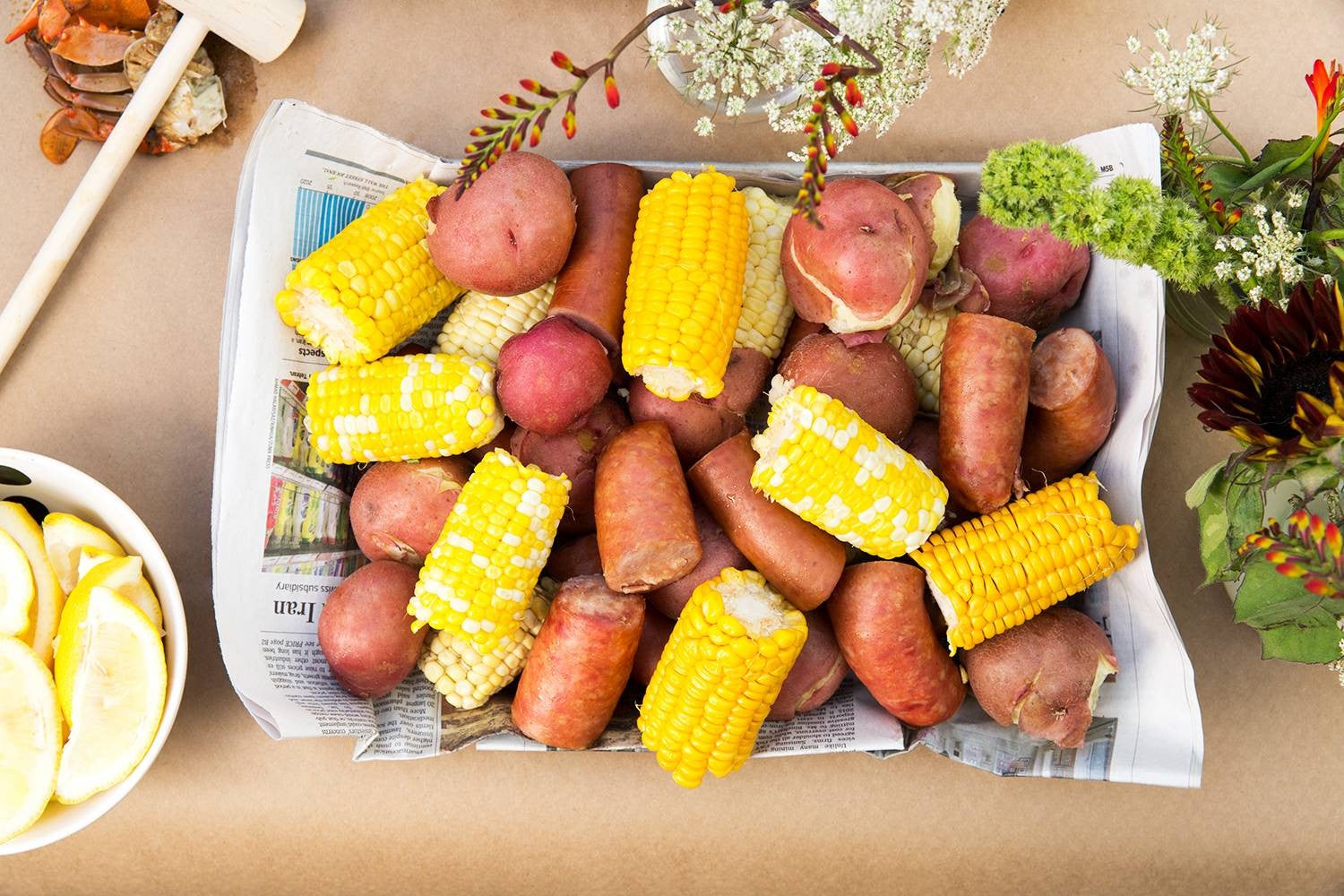 How To Host A Crab Boil Corn Potatoes And Sausage
