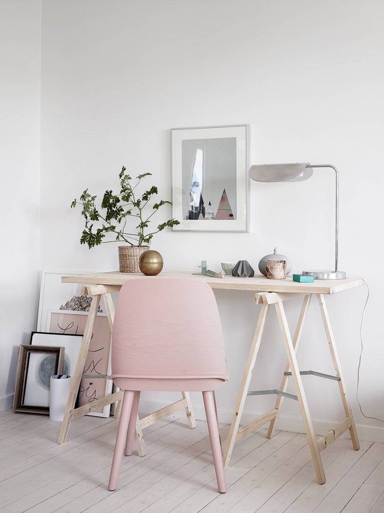 Home Office Ideas On A Budget Pink and White and Wood Office