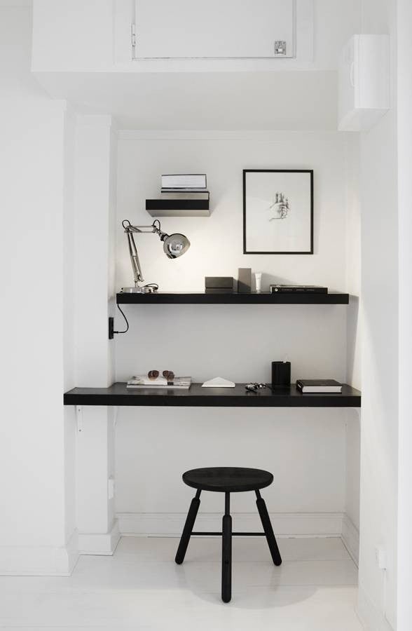 Home Office Ideas On A Budget Black and White Office
