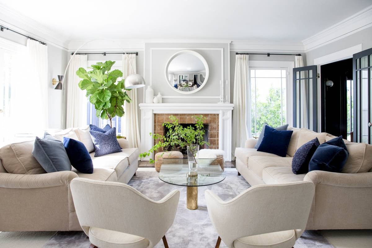 Blue and Taupe Living room