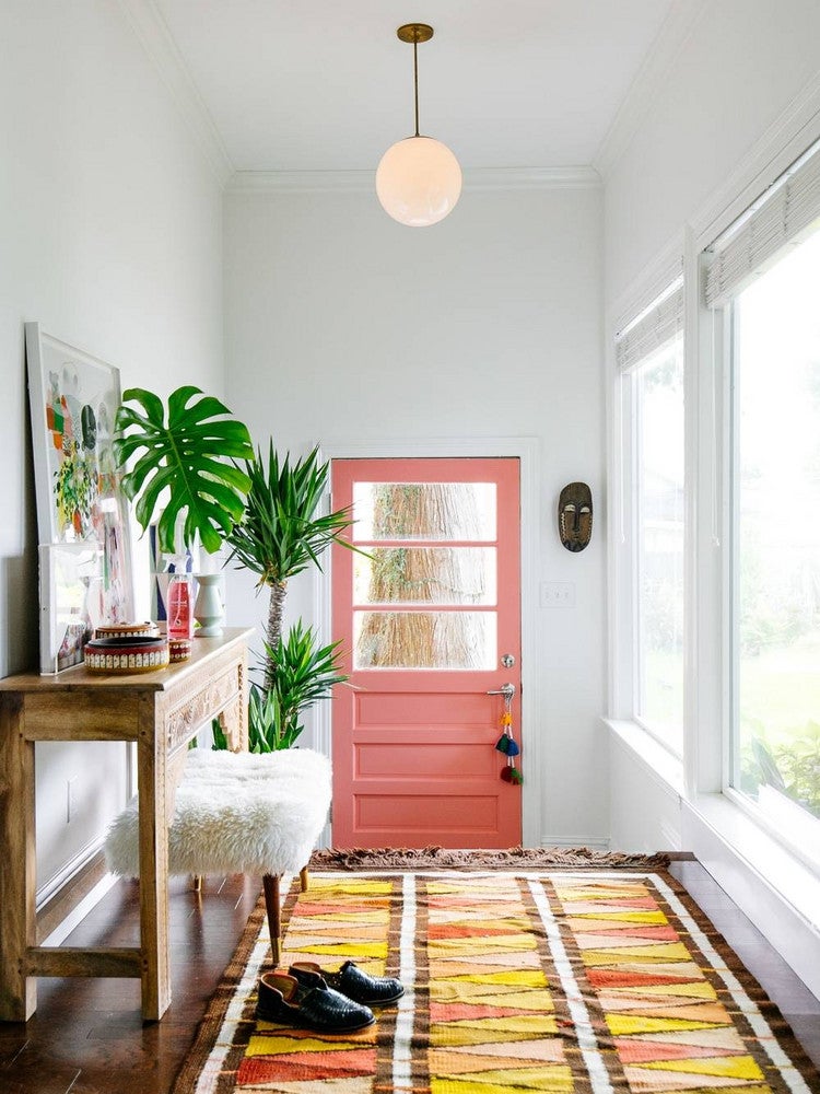 Pink and White Entryway