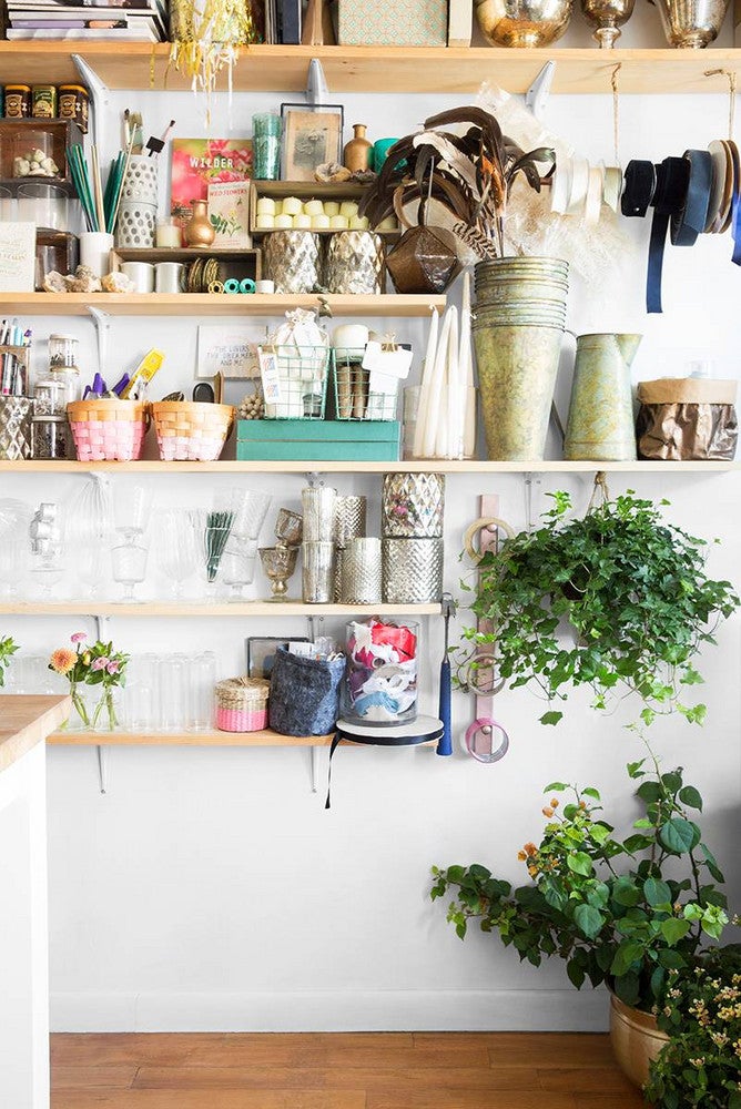 NYC Apartment Of Brooke Lucas Of The Wild Bunch Shelving With Plants