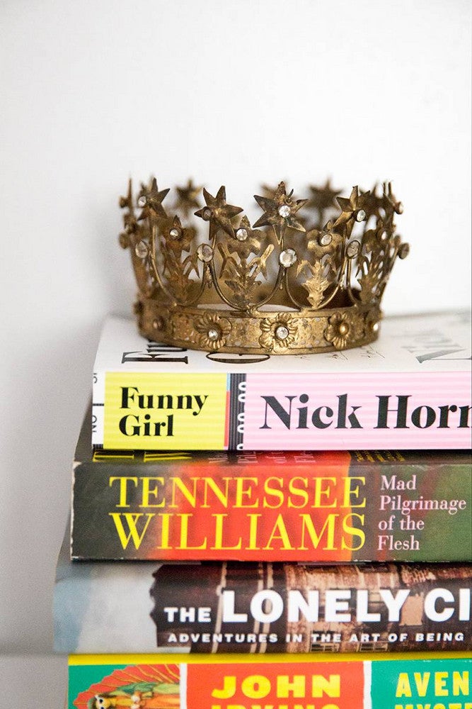 NYC Apartment Of Brooke Lucas Of The Wild Bunch Books With Gold Bowl