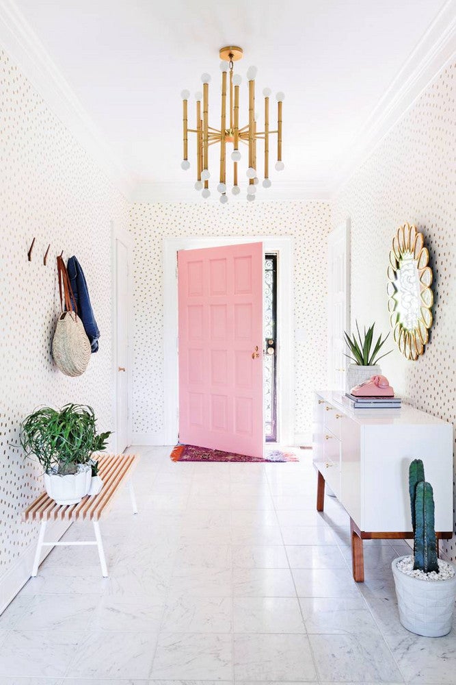 Gold and Pink and White Entryway