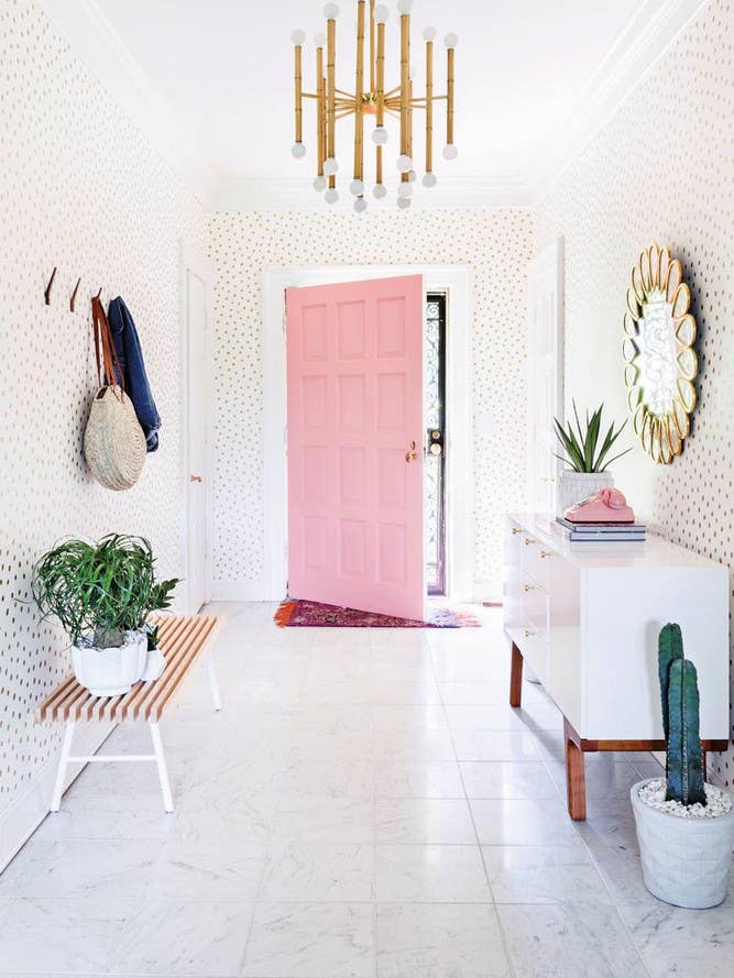 Gold and Pink and White Entryway