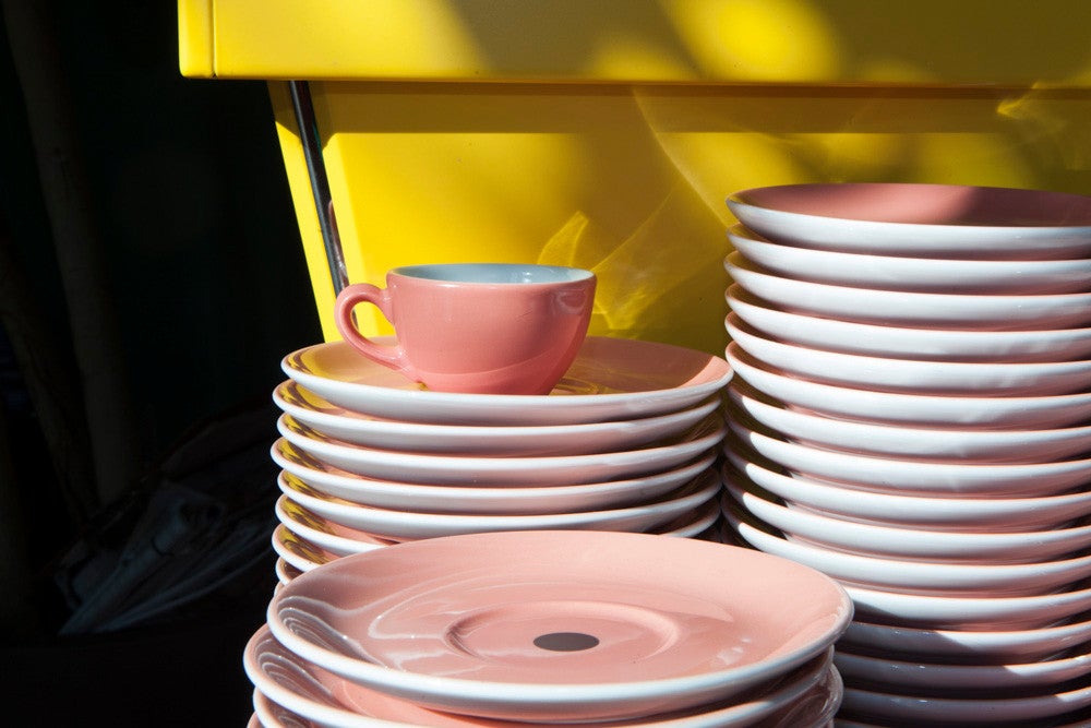 Bar Botanique Amsterdam Yellow Wall Pink Coffee Cup