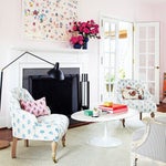 Pink and White Living room