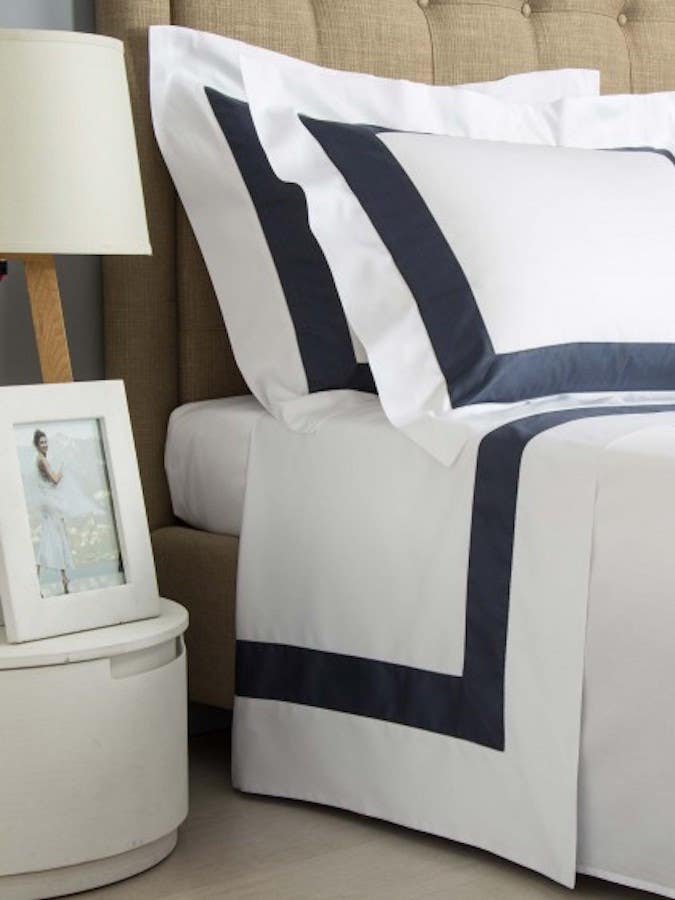 bed linen printed blue