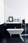 minimalist bathroom black and white bathroom color block