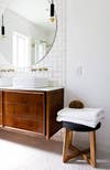 minimalist bathroom white bathroom with oak vanity