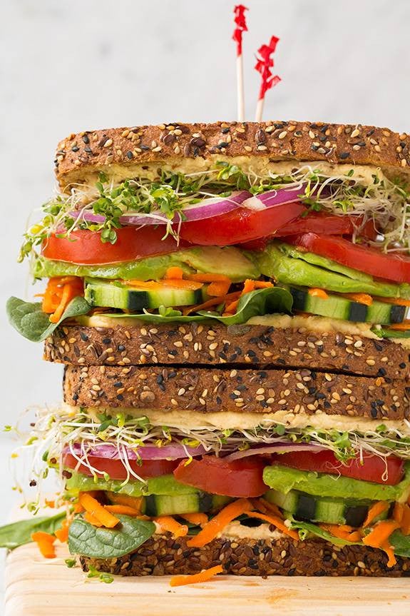 Vegetarian Sandwich Recipes Veggie Hummus Sandwich