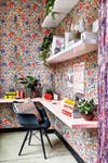 floral wallpaper office