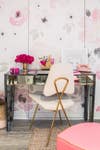 pink floral office design