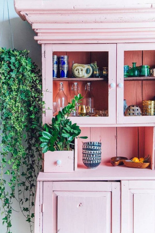 vintage pink cupboard
