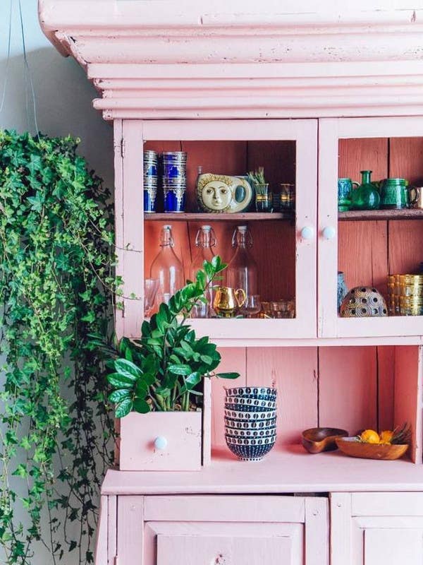 pink vintage armoire