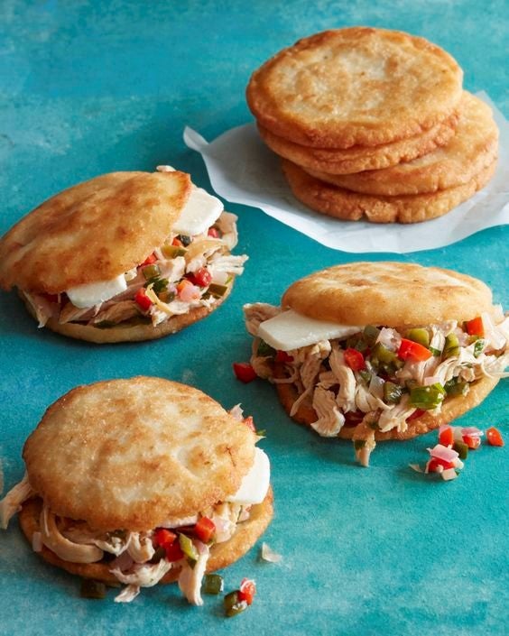 10 Arepa Recipes That Will Change Dinner Forever- arepas with poblano pulled chicken
