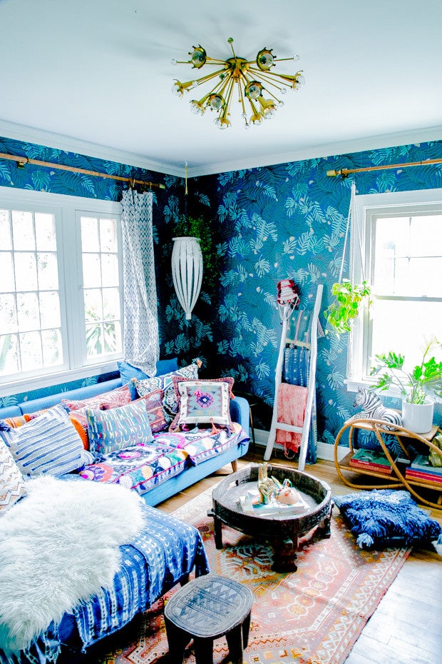 7 Tropical Wallpapers You'll Love- boho lounge