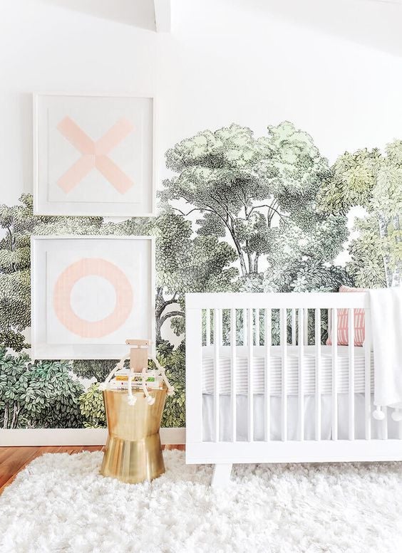 baby wallpaper nursery foliage