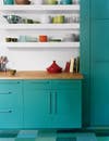 10 Teal Home Decor Ideas- modern and playful kitchen