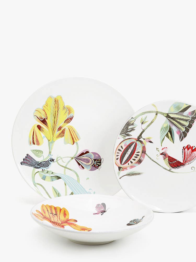 fall colection Earthenware Tableware with Bird Transfer