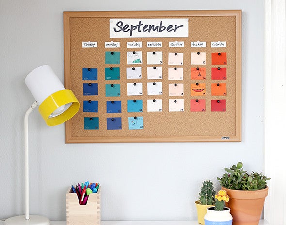 DIY Home Decor Crafts- paint chip calendar
