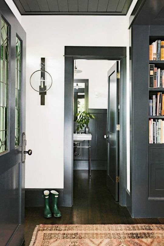 painted woodwork gray entryway