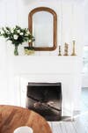 mantel decorating ideas for spring gilded mirror and florals
