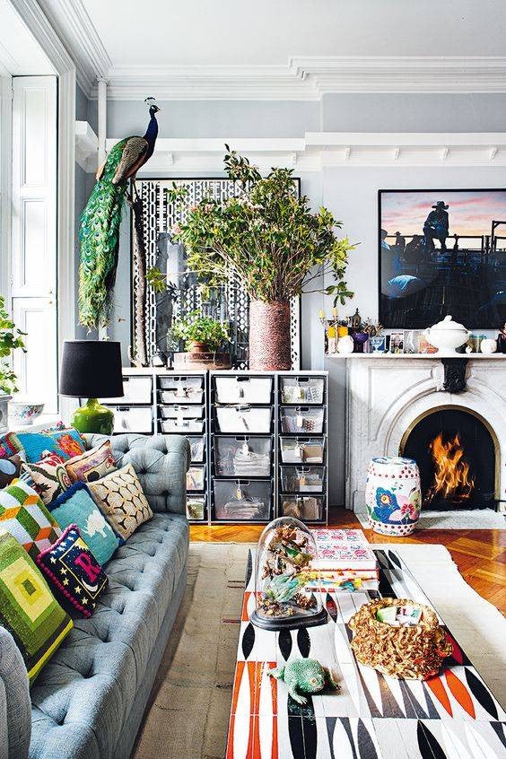 Living Room Prints Eclectic Living Room