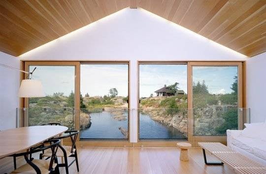 Best Modern Lake Houses Floor To Ceiling Windows Dining Living Room