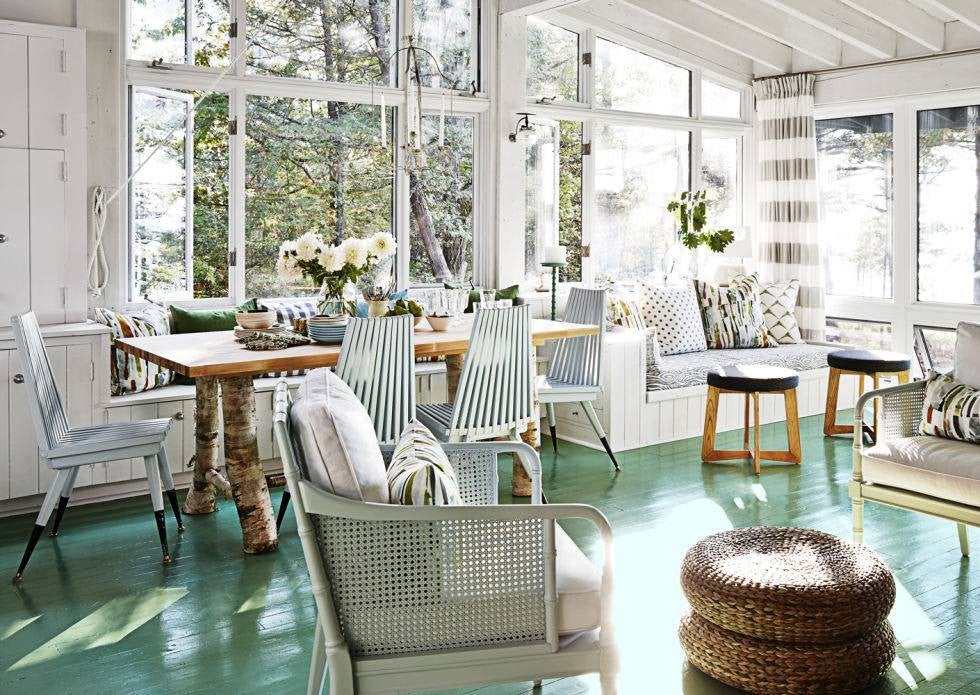 Best Modern Lake Houses White Interior Turquoise Floors