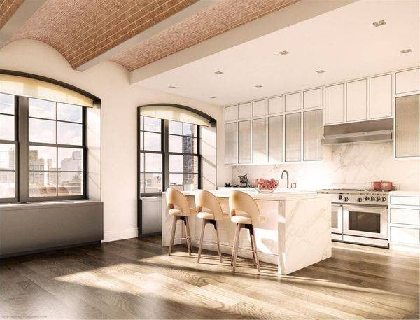 Jonah Hill NYC Apartment White Wood Kitchen