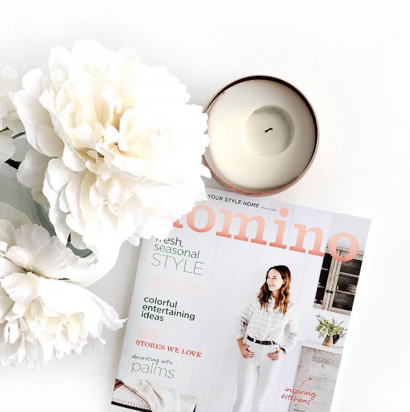 Domino Magazine Spring Issue Instagram White Flowers Candle