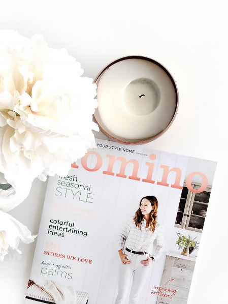 Domino Magazine Spring Issue Instagram White Flowers Candle