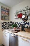 Colorful Kitchen Backsplashes Blue White Patterned Backsplash