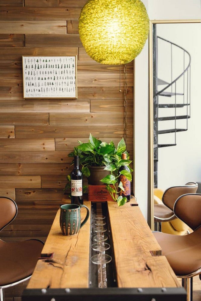 small studio decorating ideas wooden paneling in a dining room