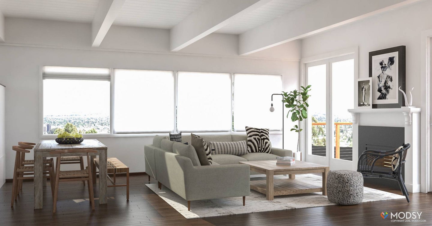 modsy living room rendering