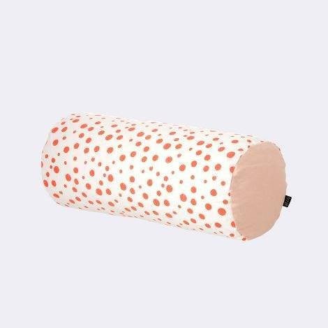 pillow shapes pink and white polka dot neckroll