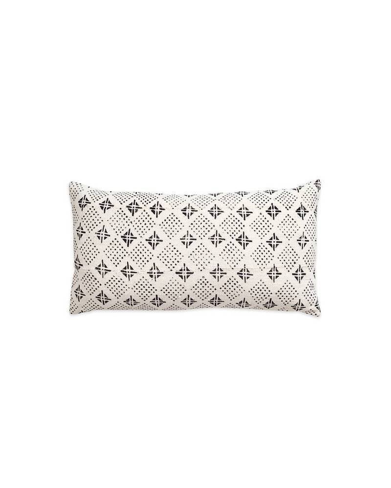 pillow shapes ivory and white printed lumbar