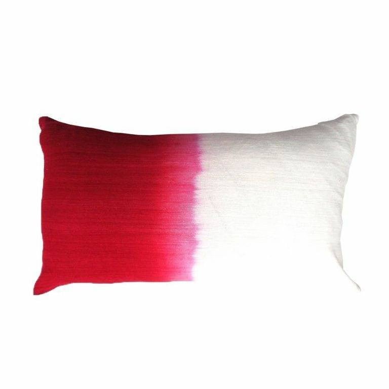 pillow shapes pink and white two tone lumbar