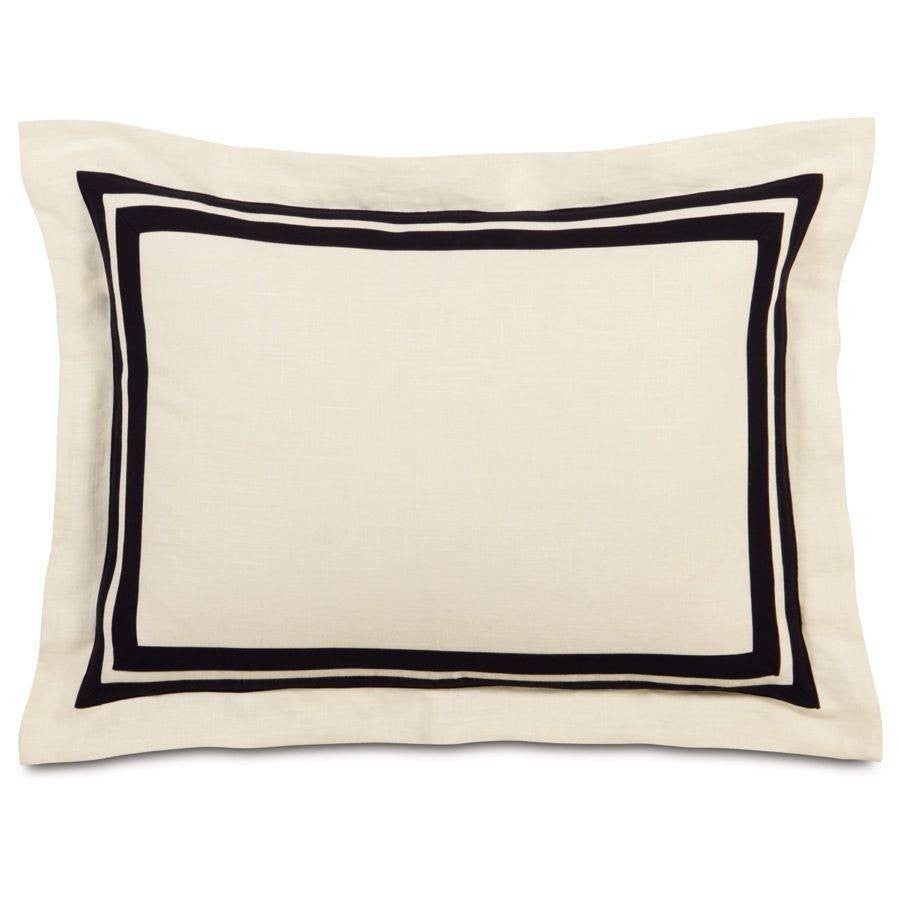 pillow shapes beige and black stripe standard sham