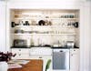 easy kitchen updates open shelving styling on kitchen wall