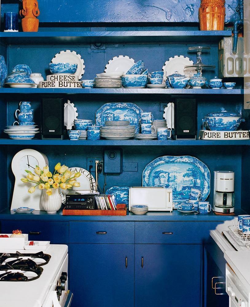 easy kitchen updates  blue kitchen cabinets