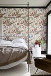 paint trim colors floral wallpaper bedroom with black trim