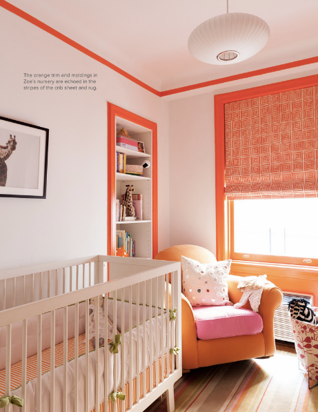 paint trim colors blush pink nursery with neon orange trim